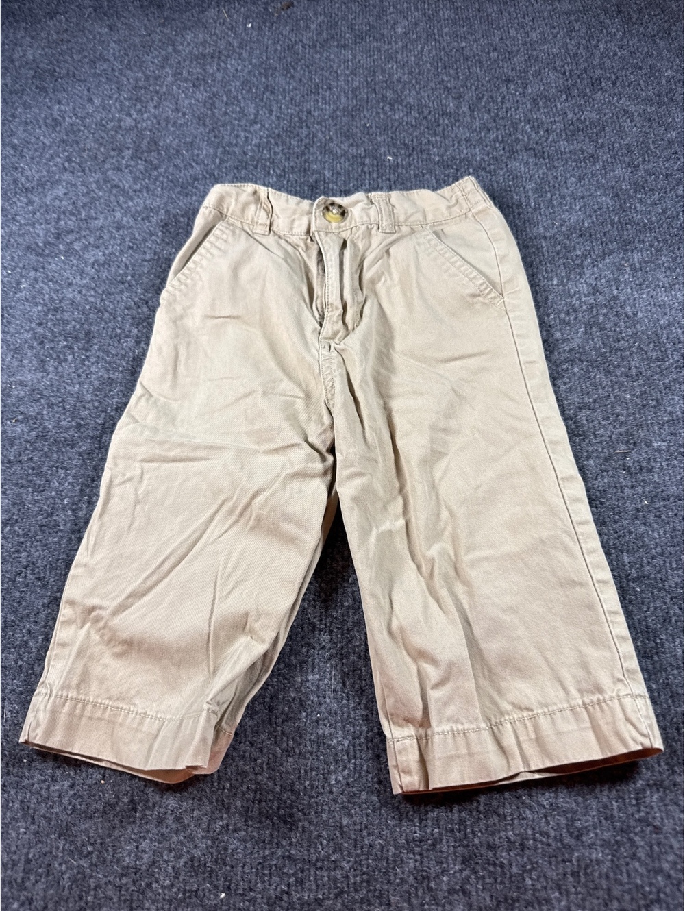 George Baby Boys 12M Khaki Pants Elastic Waist Cotton Casual Straight Leg